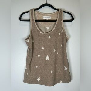 Karen Neuburger Live Love Lounge Tan/Cream Star Tank Top. So soft! Size Large.